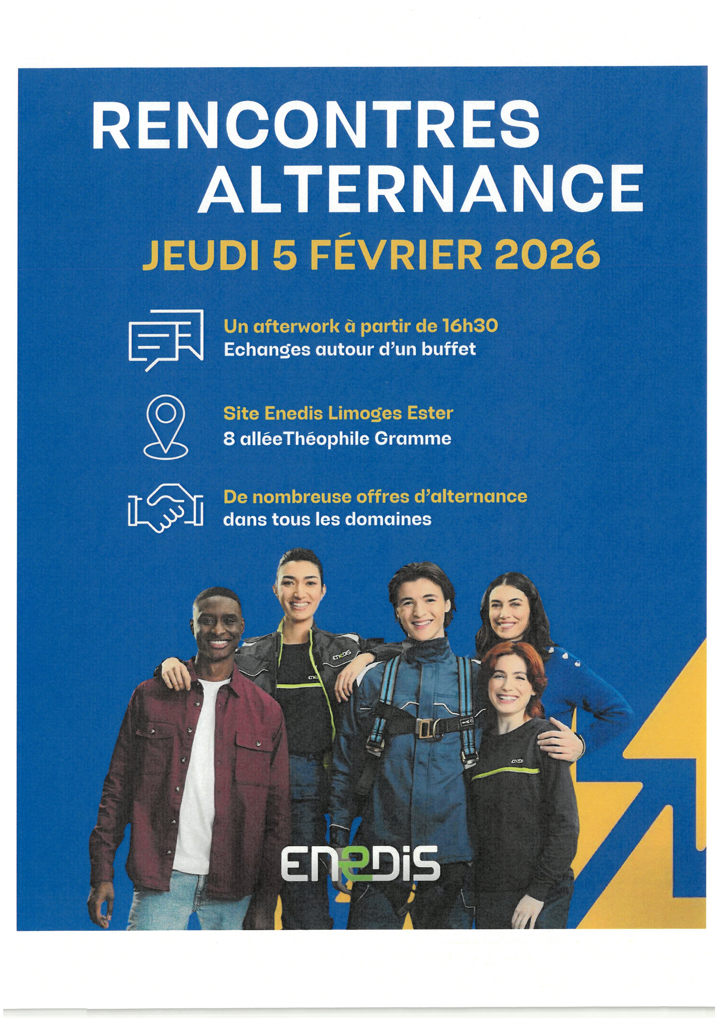 ENEDIS rencontres Alternance Jeudi 5 février 2026 Limoges